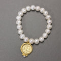 BR305 Pearl 3W Medal Bracelet