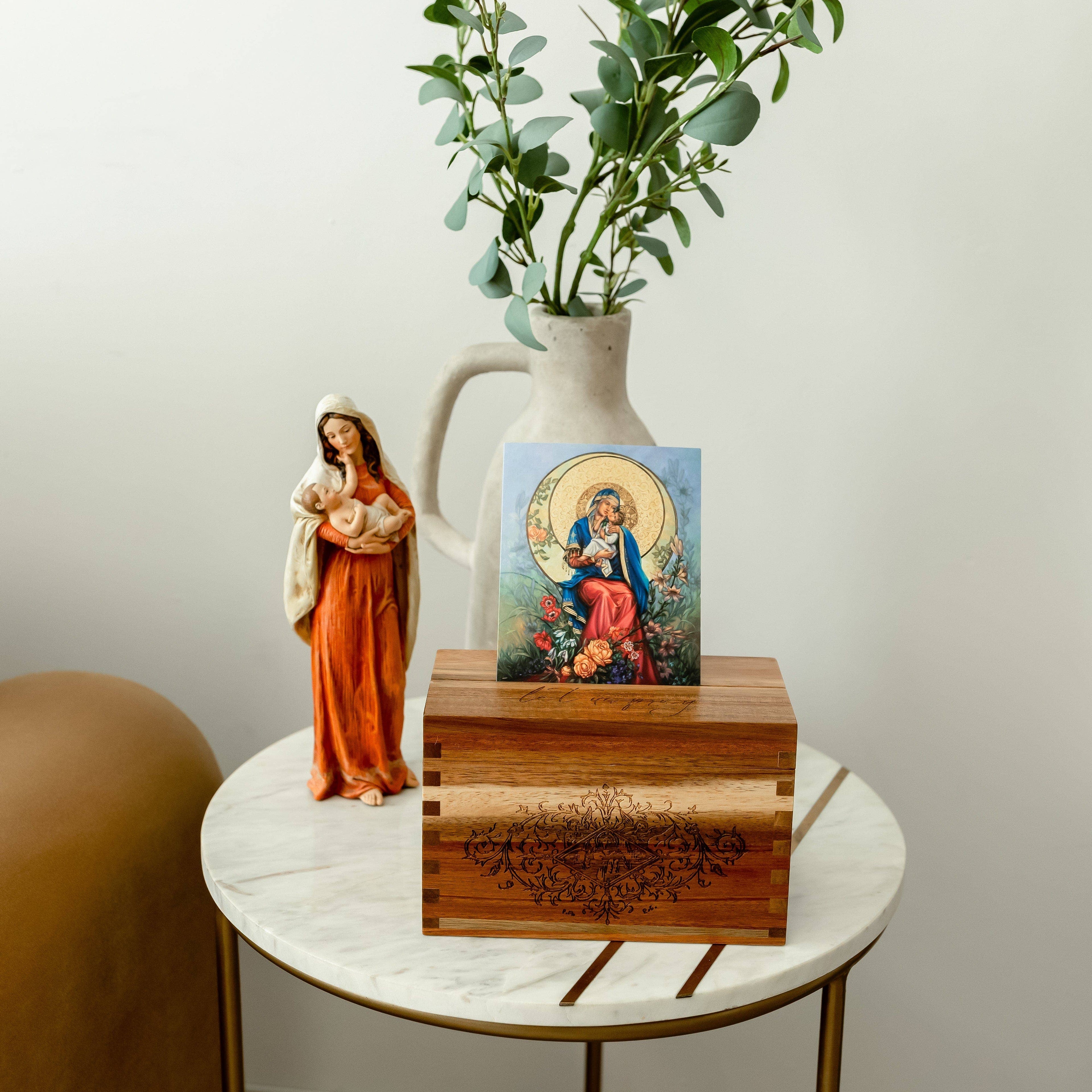Wooden Prayer Card Box