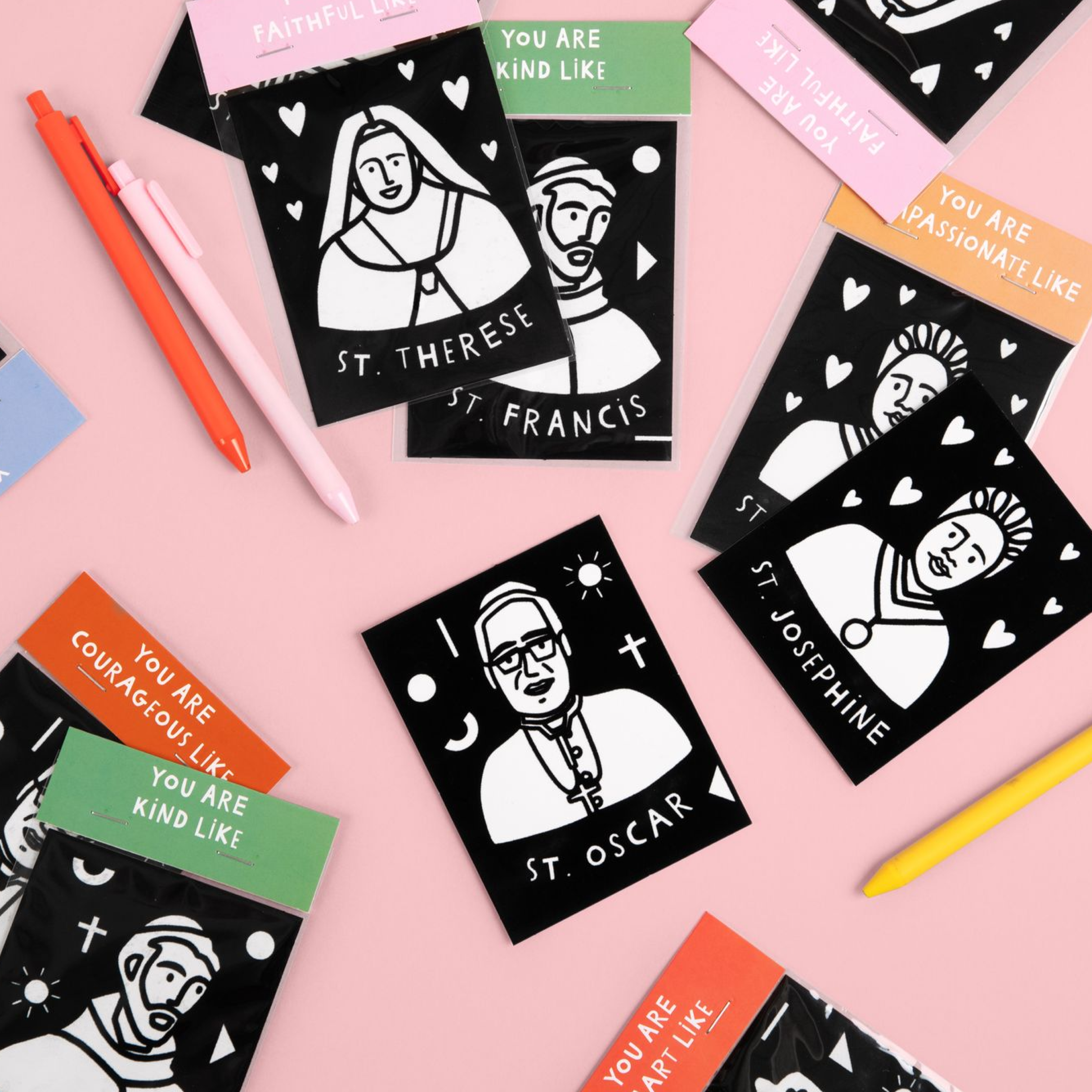 Saint Valentine Fuzzy Coloring Cards