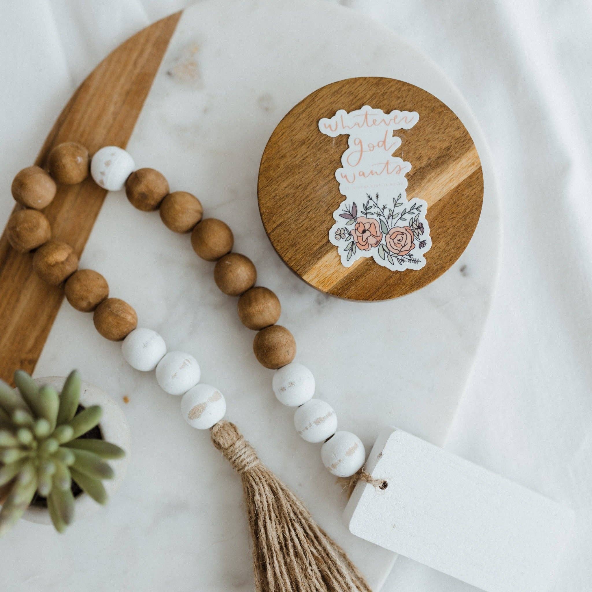 Whatever God Wants | St. Gianna Beretta Molla Vinyl Sticker