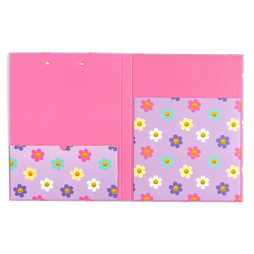 Happy Daisy Clipfolio with Lined Notepad