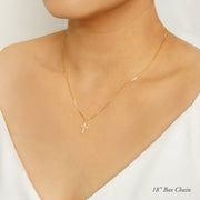 Tiny Cross Necklace in 14K Gold Fill (Jada)