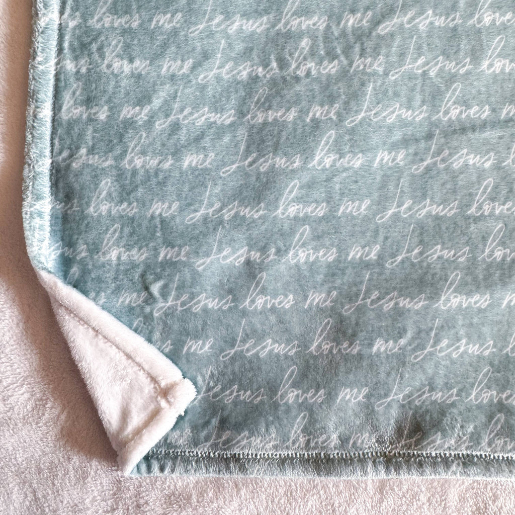 Jesus Loves Me  Blanket (Blue)