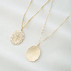 Cross Coin Medallion Necklace (Monet) in 14K Gold Fill