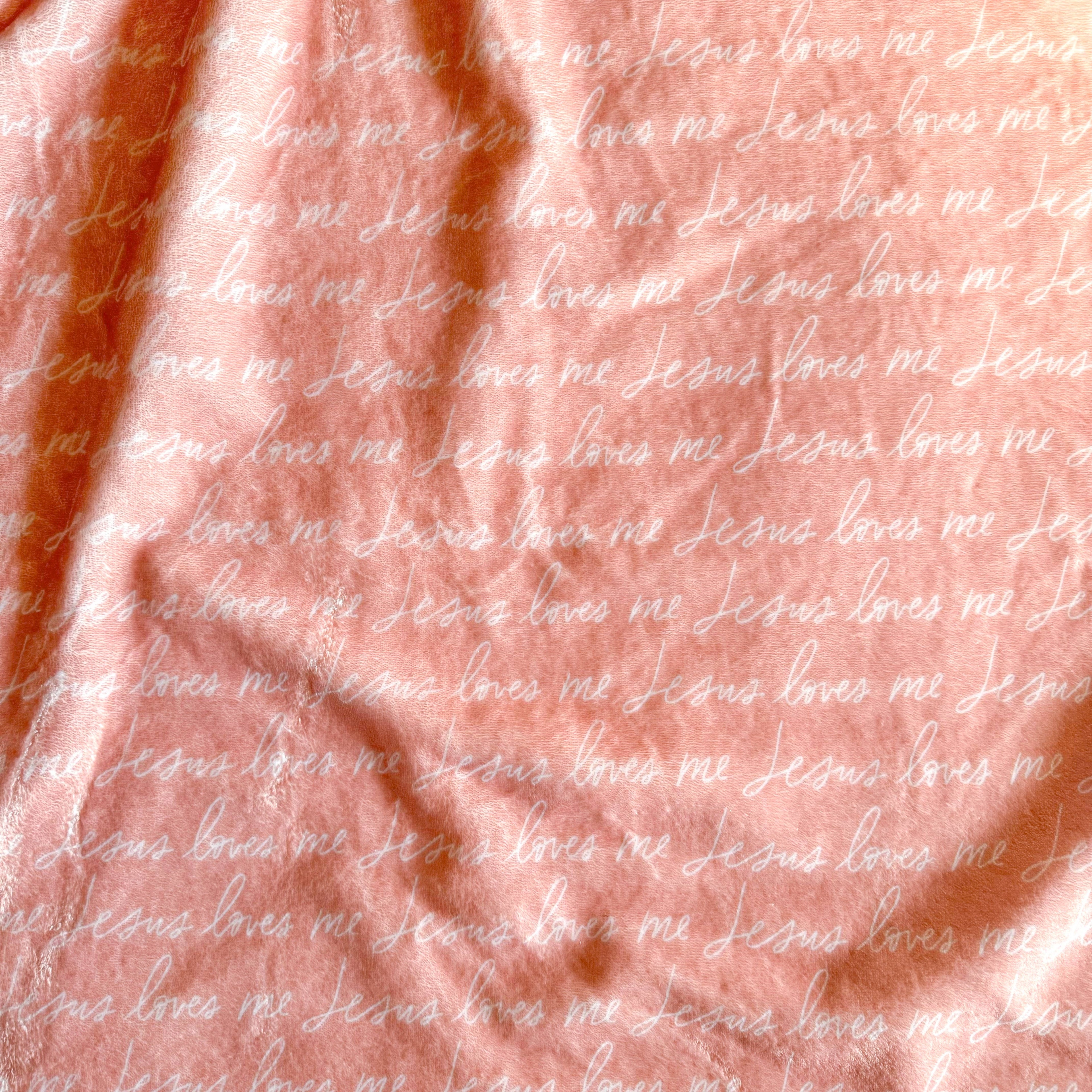 Jesus Loves Me  Blanket (Pink)