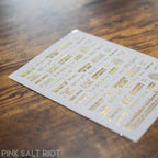Gold Foil Tiny Reminders Sticker Sheet