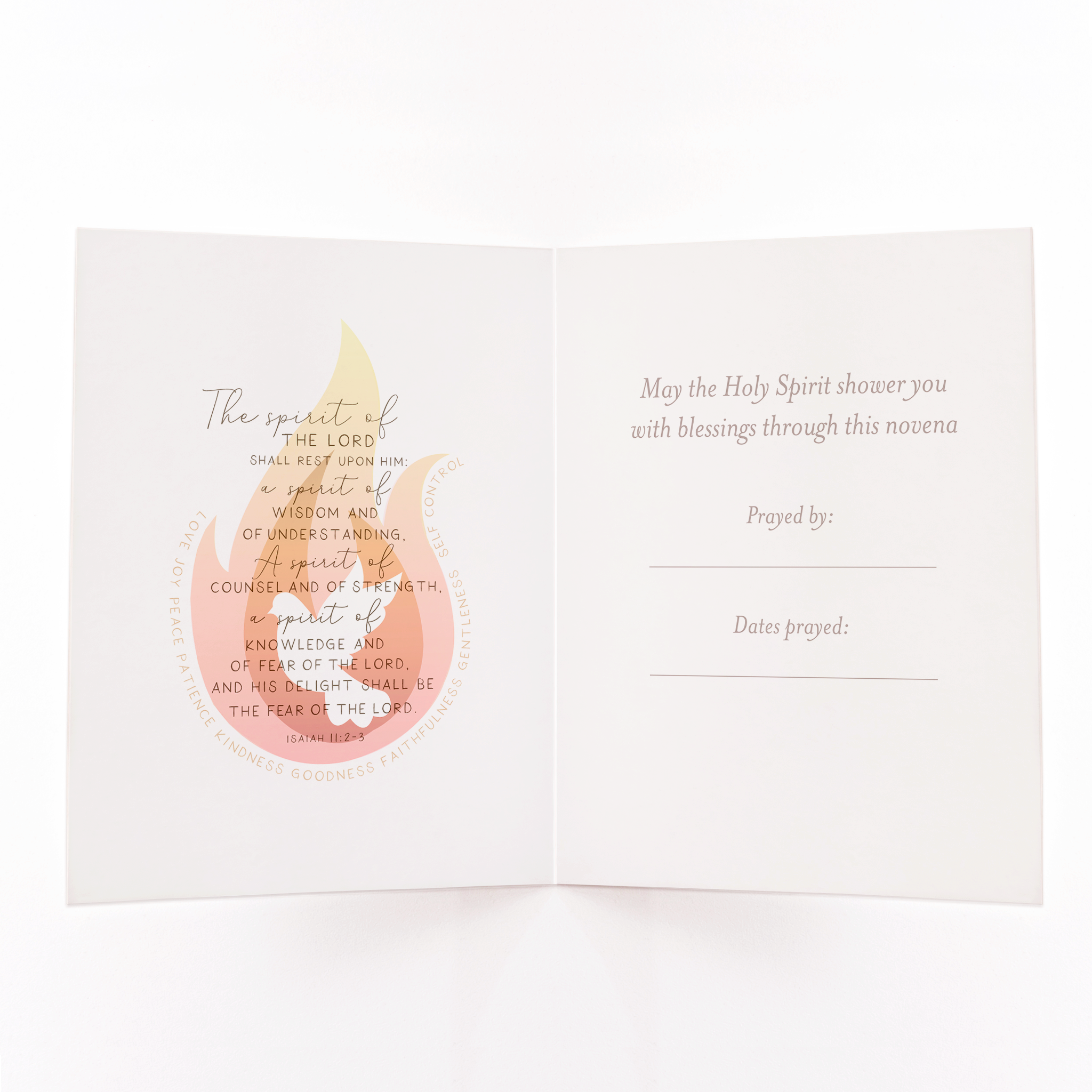 Holy Spirit Novena Card | Window | Beige