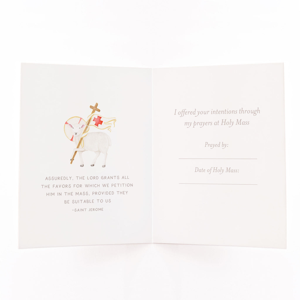 "I Prayed for you at Mass" Card | Light Green