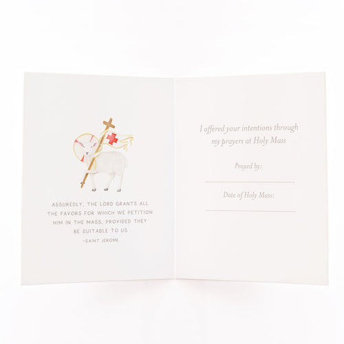 "I Prayed for you at Mass" Card | Light Green