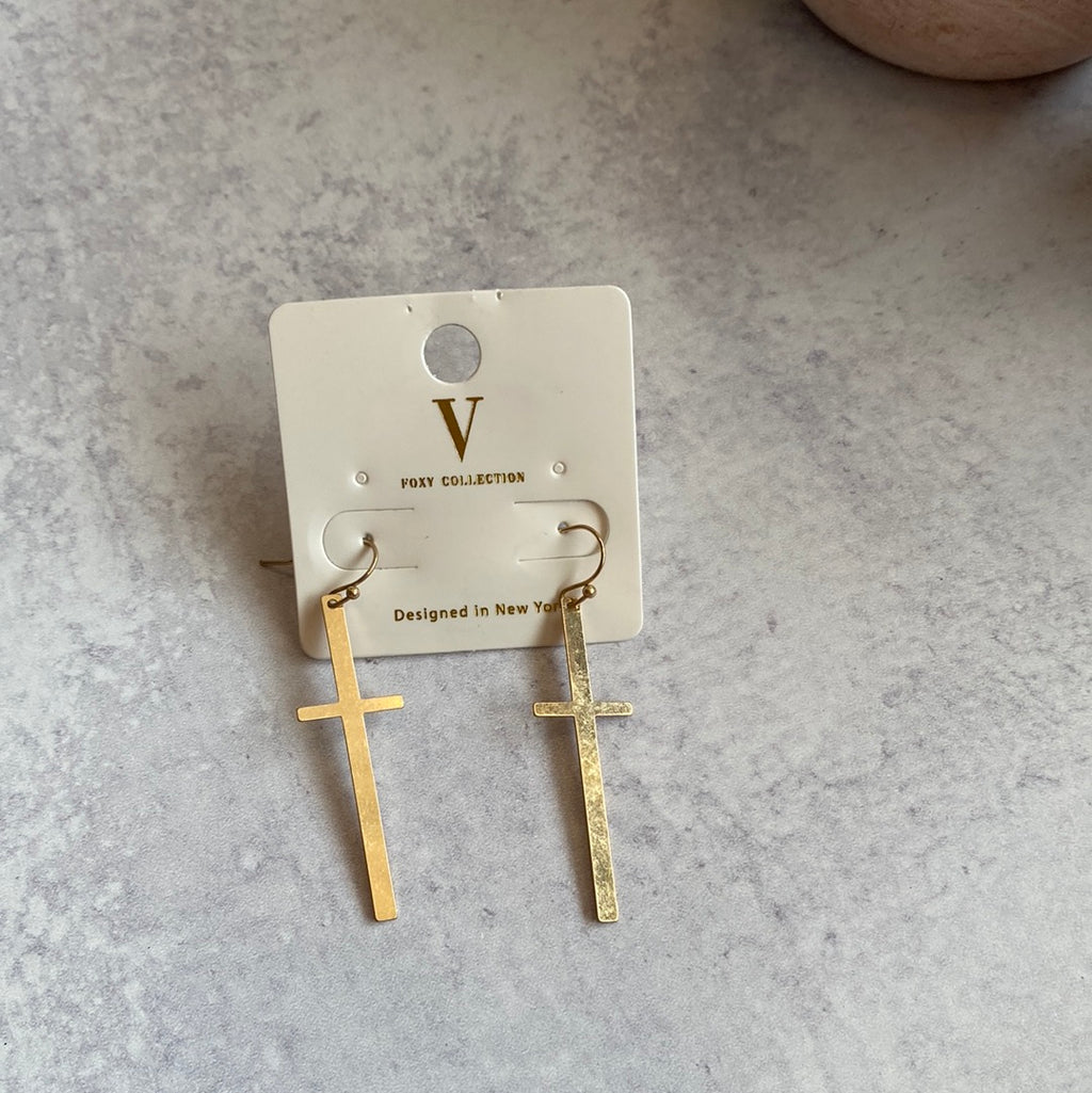 Dangle Cross Earring