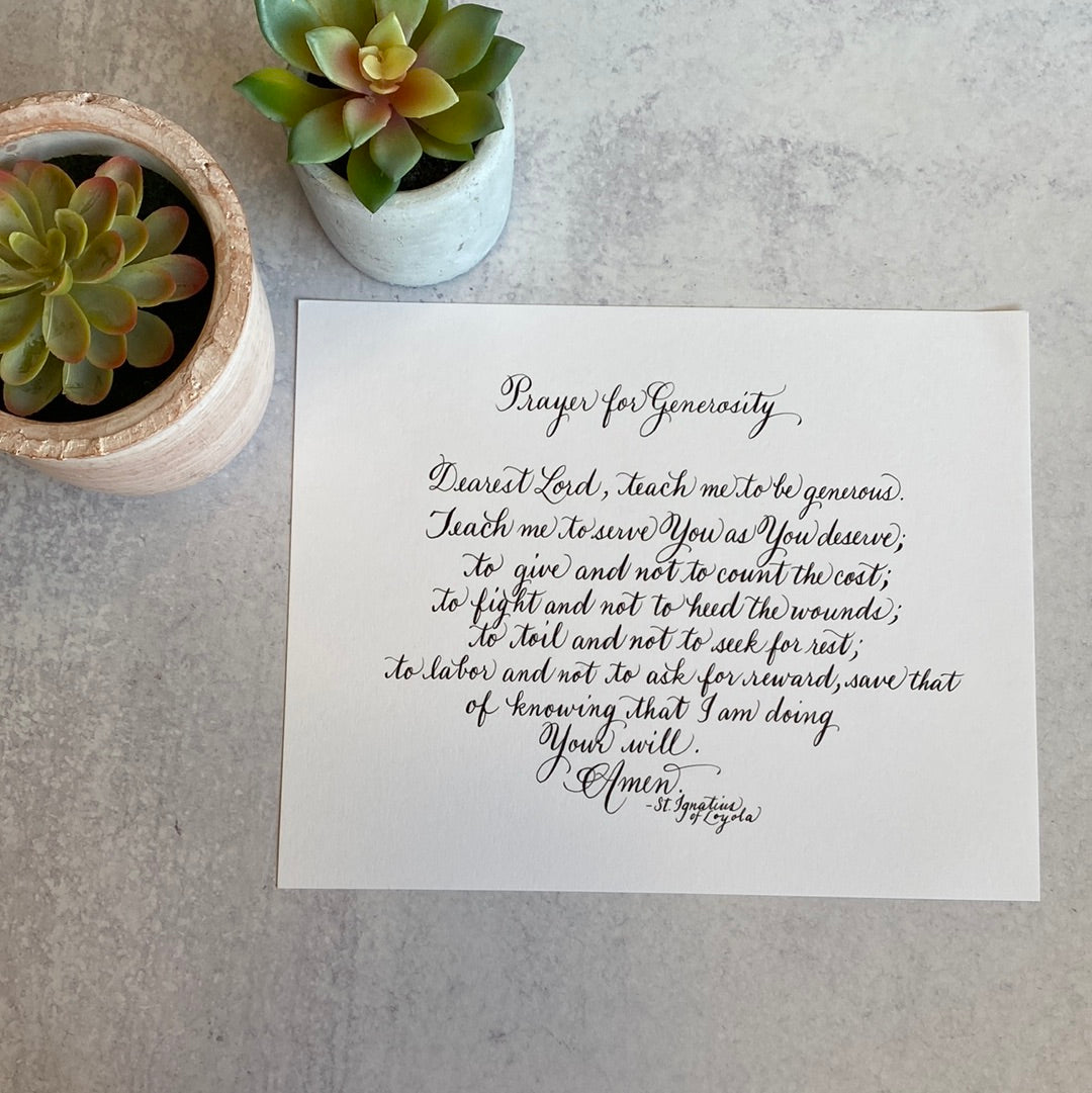 Prayer for Generosity Print