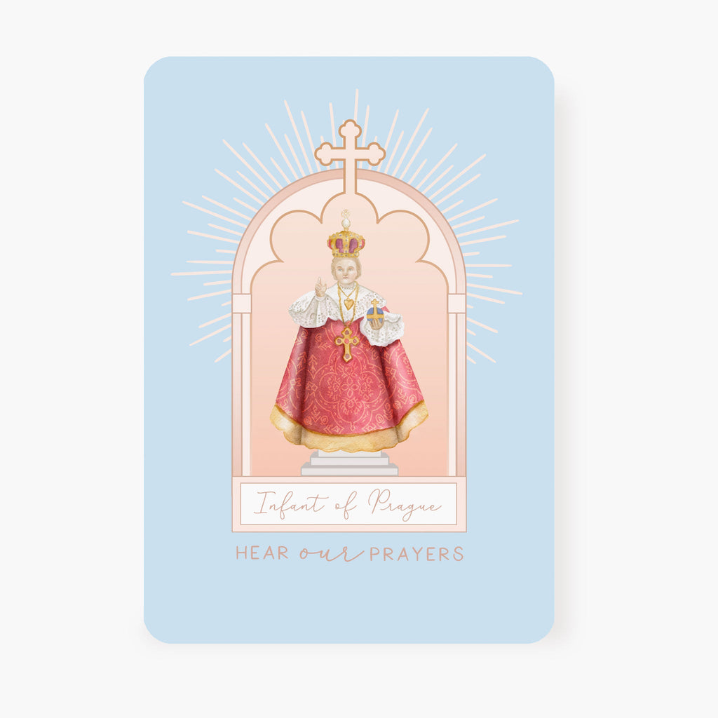Infant of Prague Novena Card | Blue