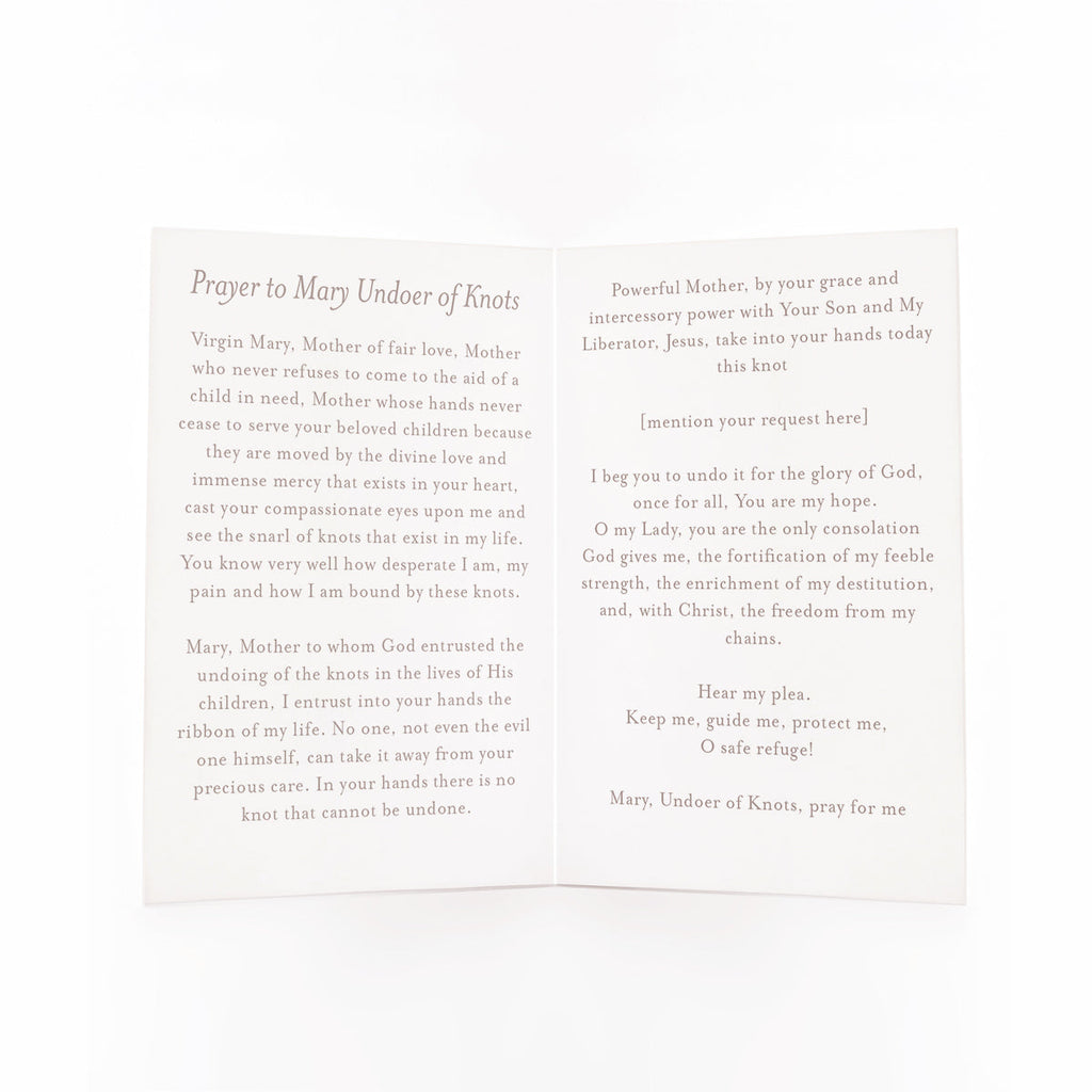 Mary, Undoer of Knots Prayer Card | Blue
