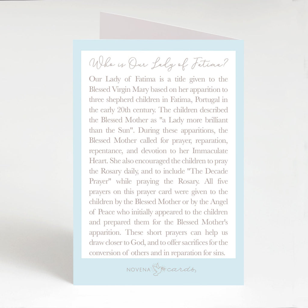 Our Lady of Fatima Prayer Card | Pray For Us