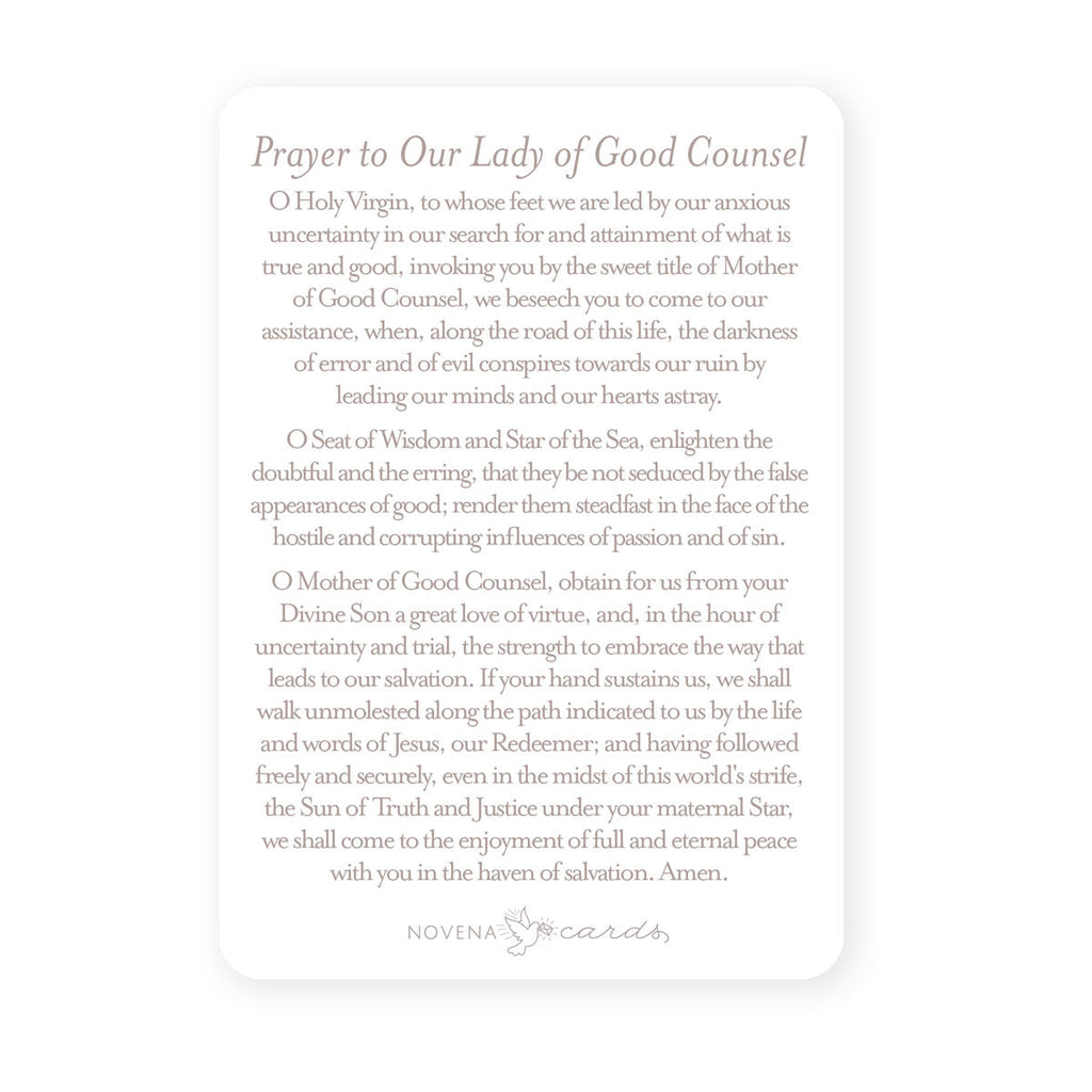 Our Lady of Good Counsel Prayer Card | Pink