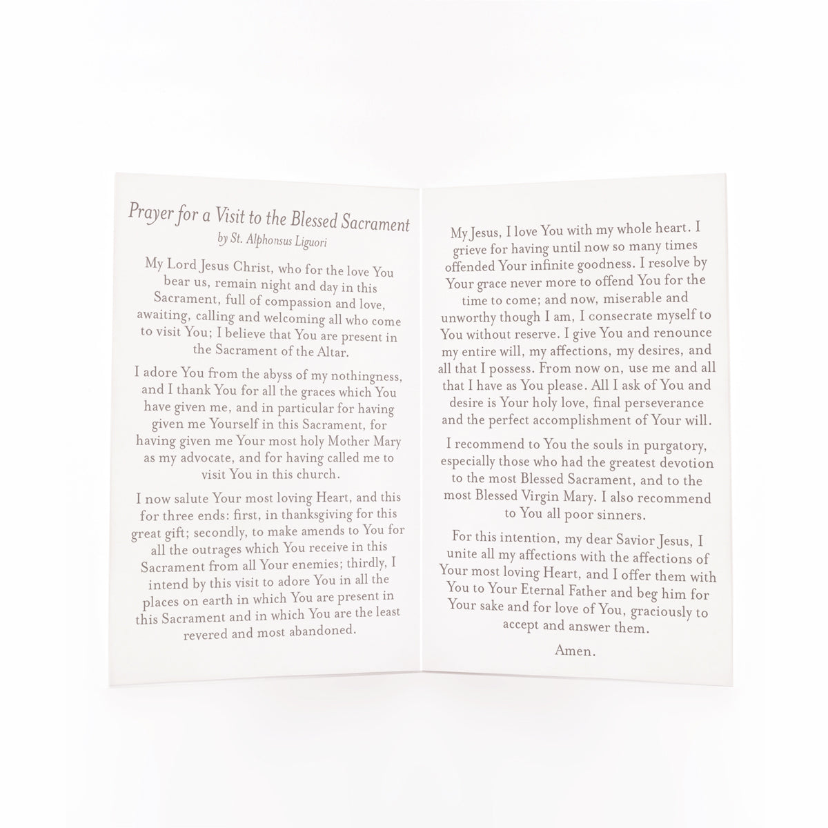 Prayer for a Visit to the Blessed Sacrament
