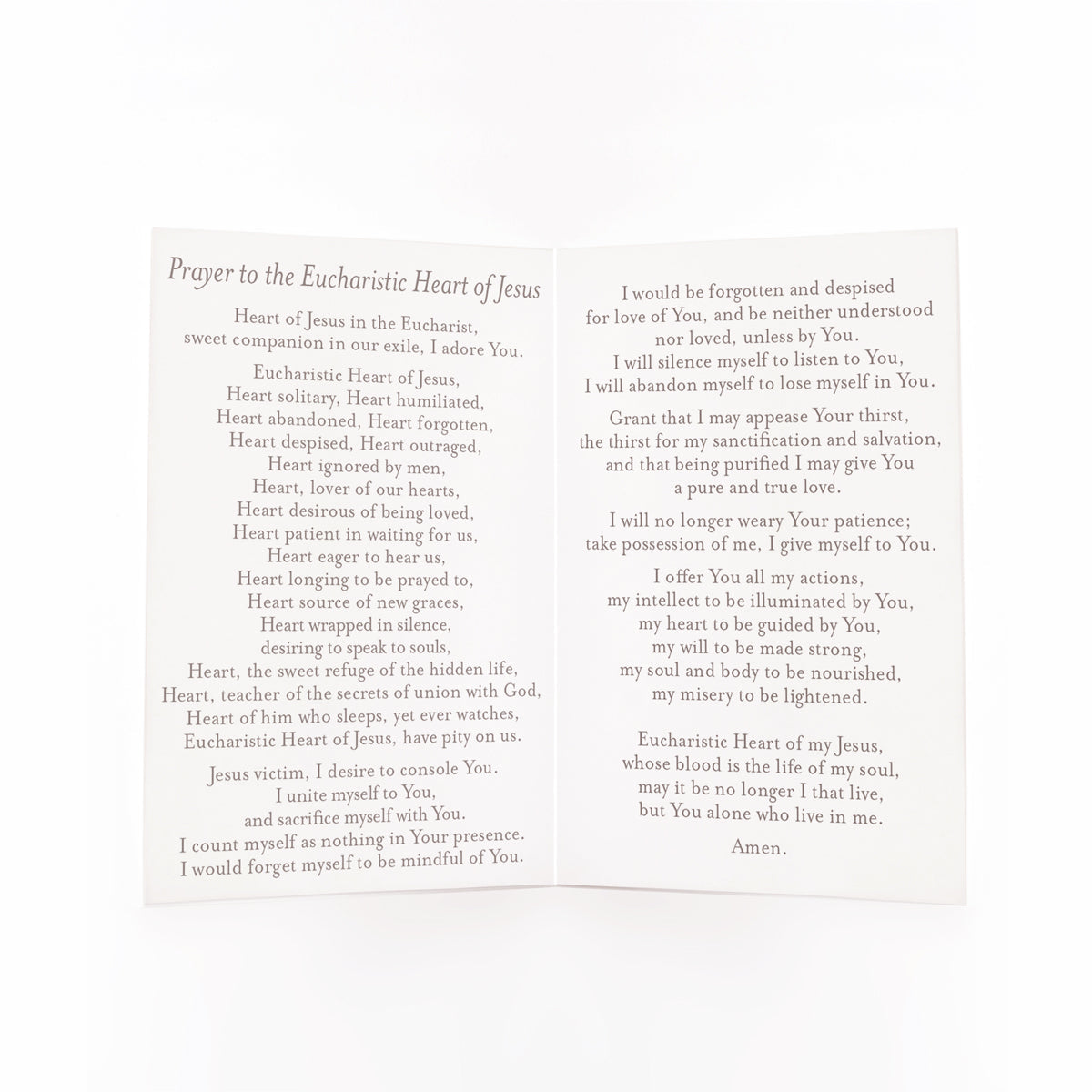 Prayer to the Eucharistic Heart of Jesus | Beige
