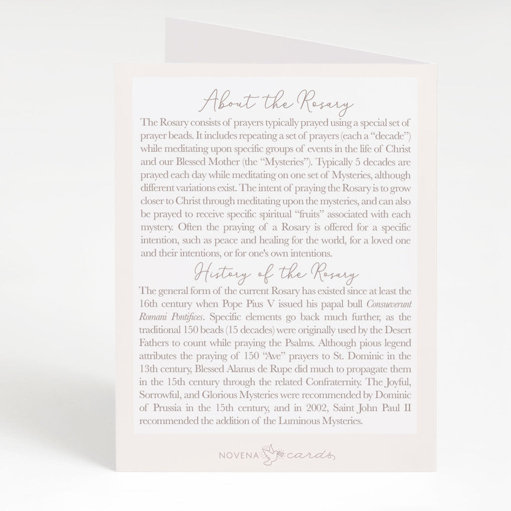 Rosary Card | Anniversary Heart | Wedding Anniversary | Beige