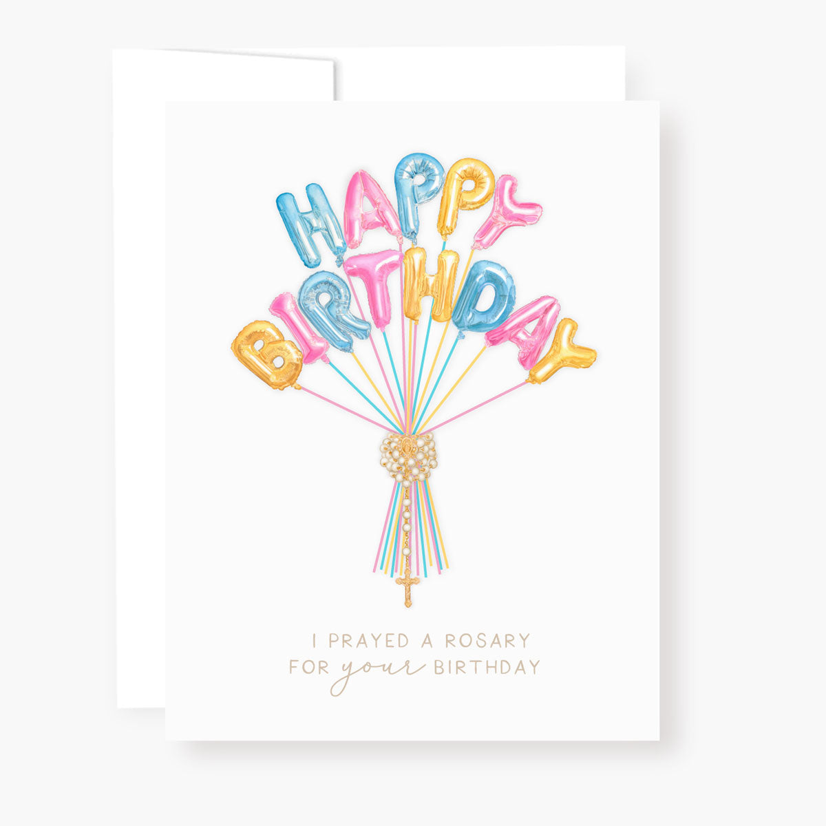 Rosary Card | Colorful Birthday Balloons | Birthday