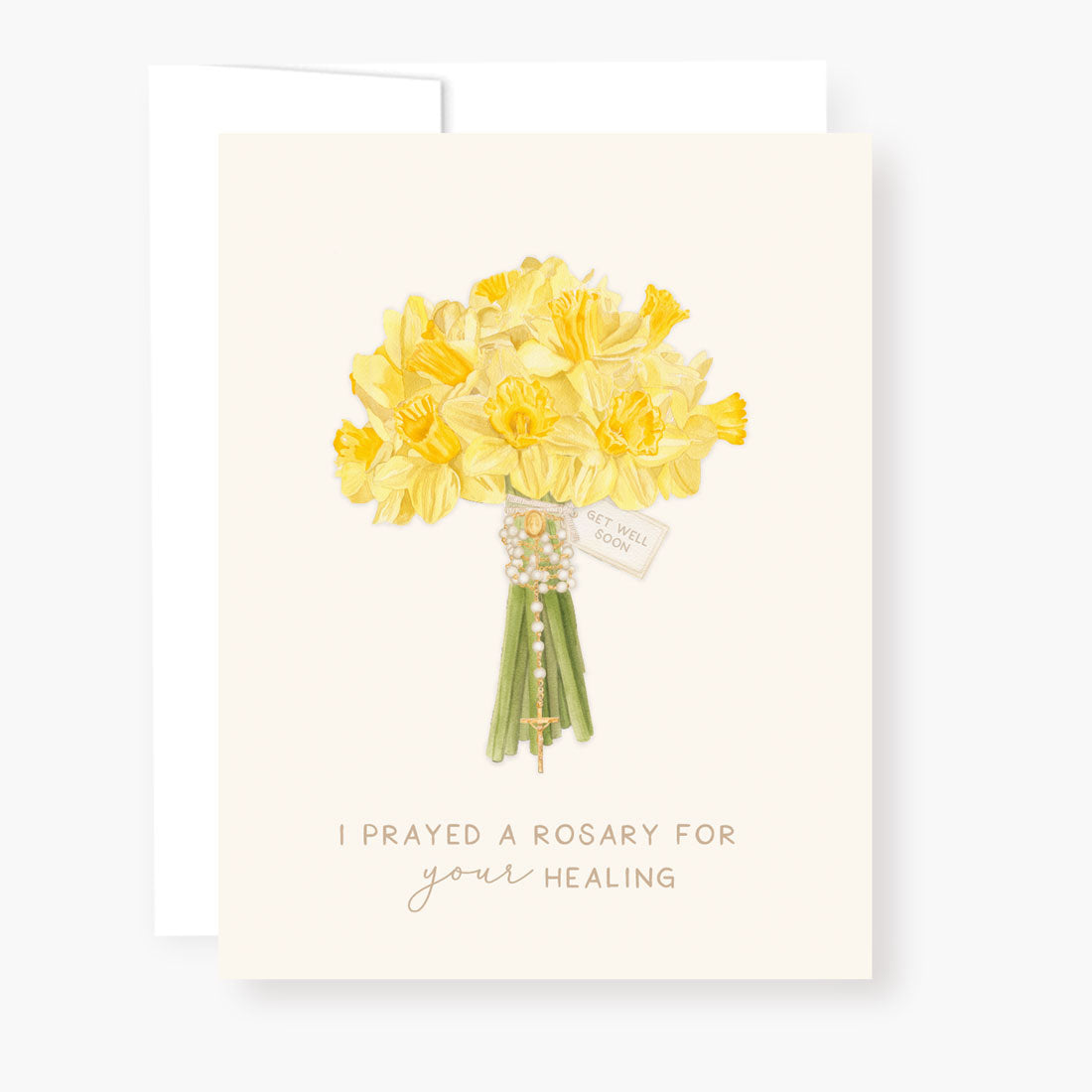 Rosary Card | Daffodils | Get Well