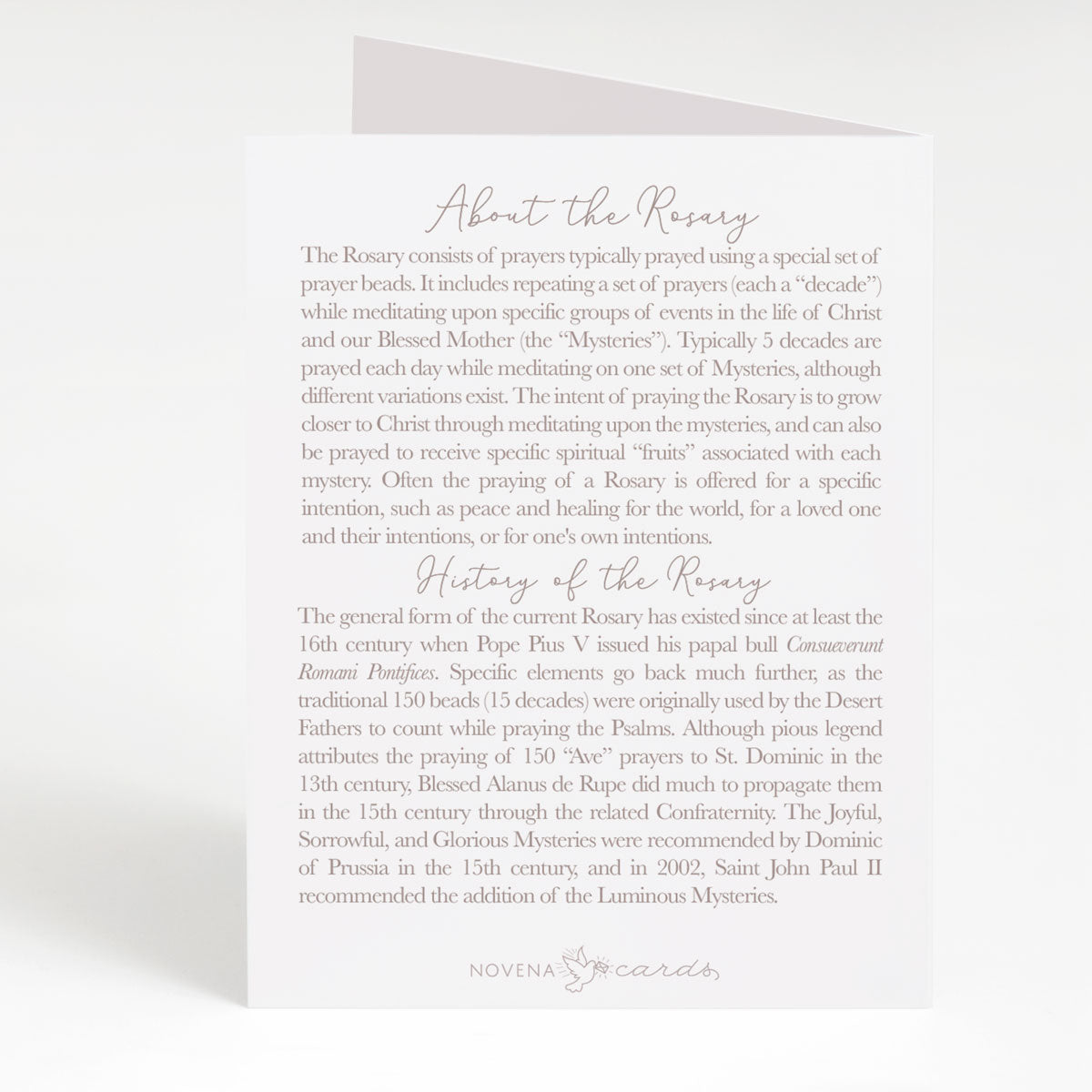 Rosary Card | Rosary of Roses Cross | Get Well
