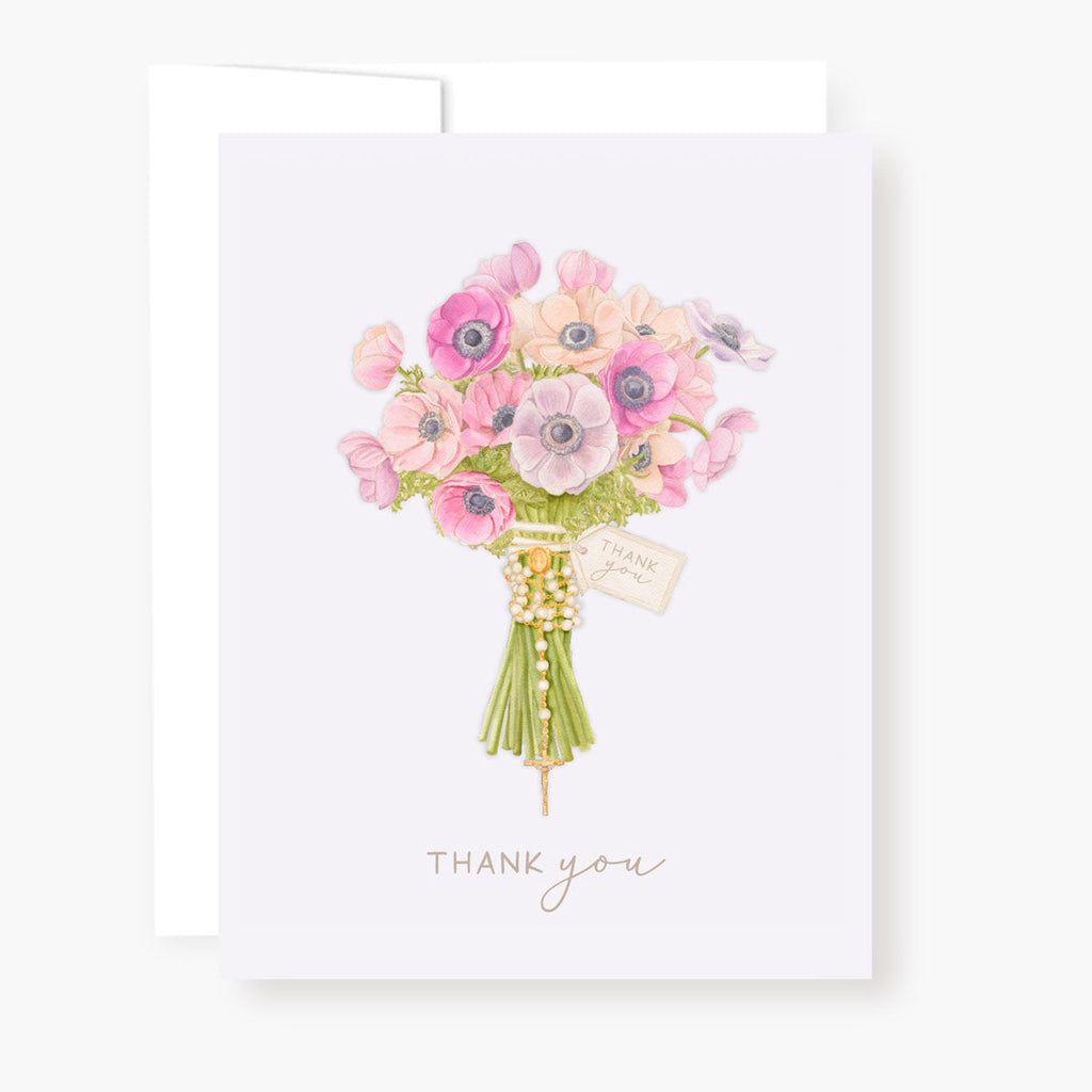 Rosary Card | Anemones | Thank You - Single Card