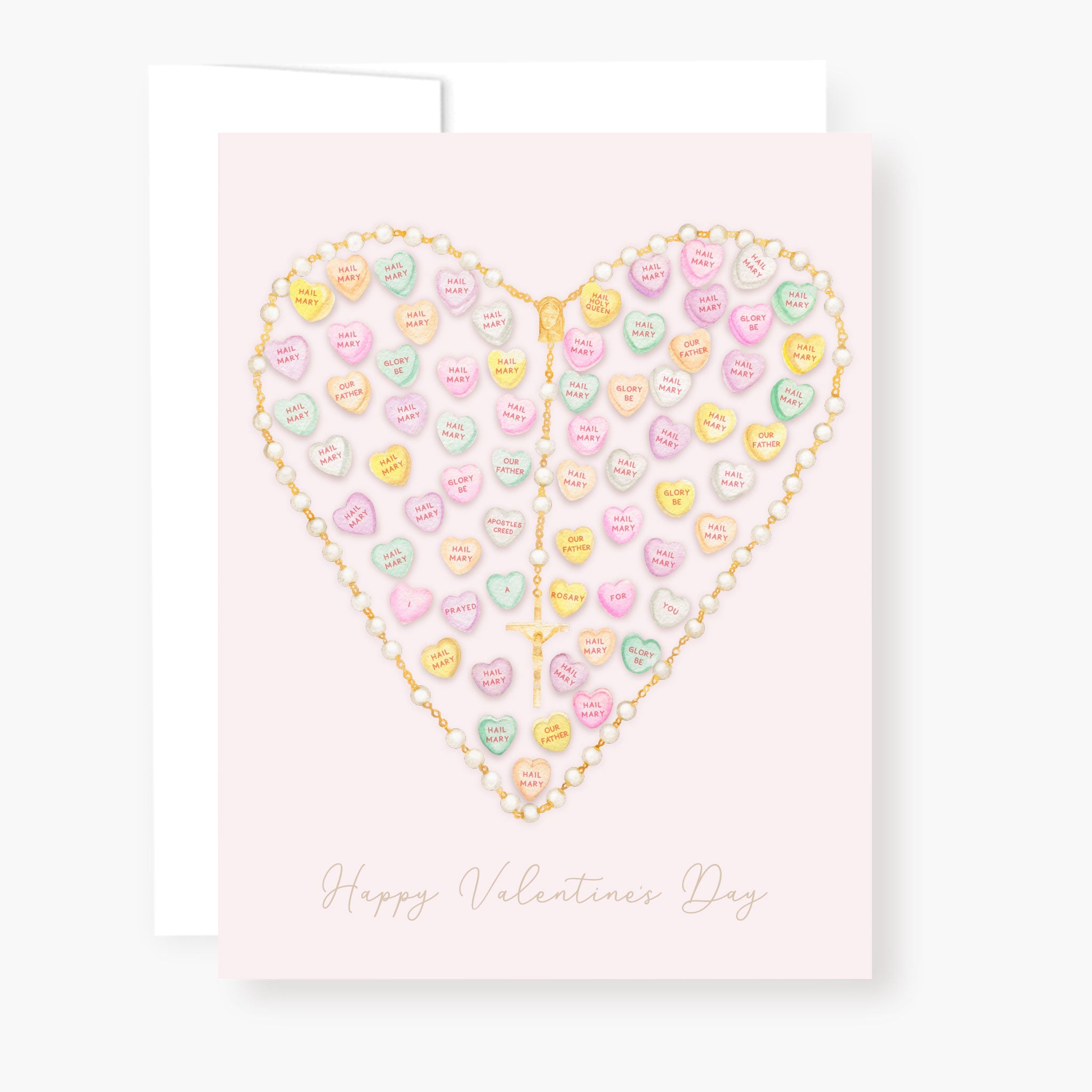 Rosary Card | Conversation Hearts | Valentine's Day | Pack of 4