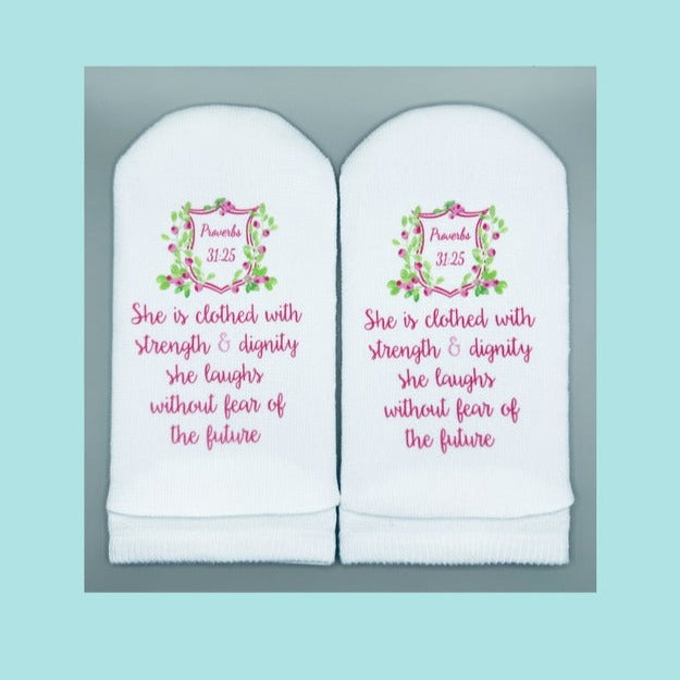 Proverbs 31:25 Women's Ankle Sock - Standing on the Word