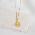 Let Love Sacred Heart (Sunburst) Necklace 18"+3" Gold