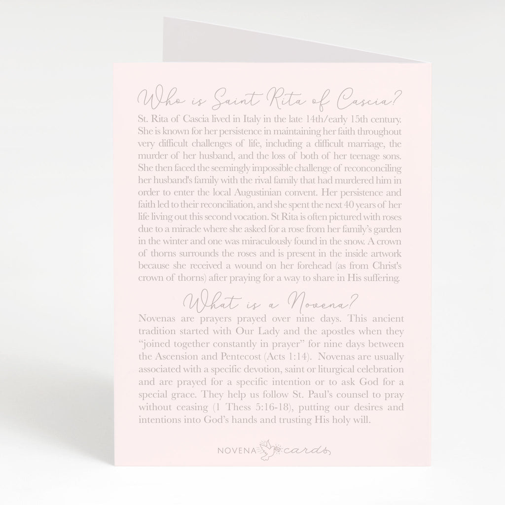 St. Rita Novena Card | Beige - Single Card