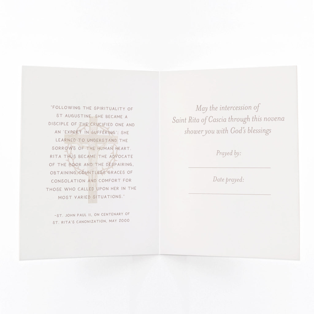 St. Rita Novena Card | Beige - Single Card