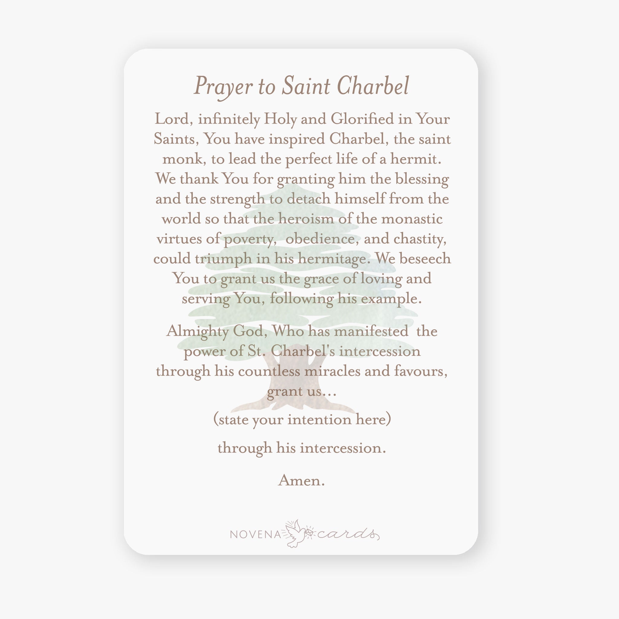 St. Charbel Prayer Card | Pray For Us