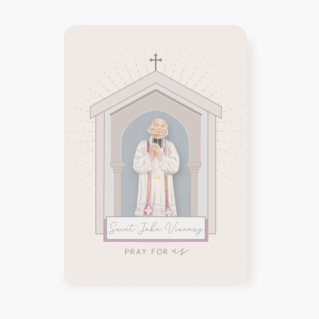 St. John Vianney Prayer Card | Beige | Prayer for Priests - Single Card