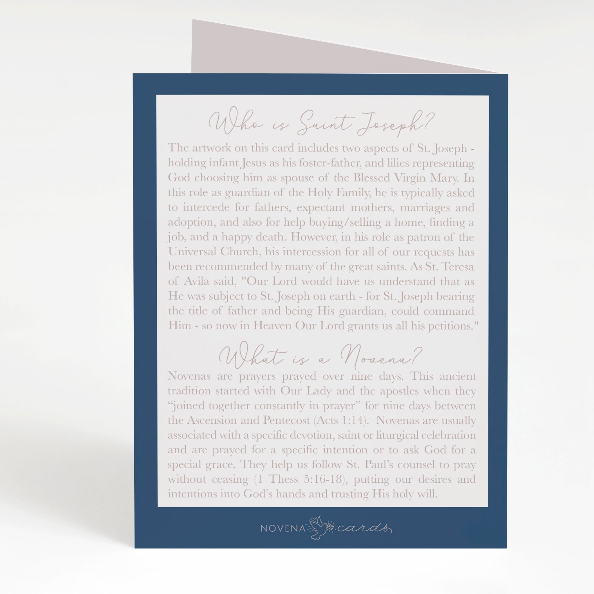 St. Joseph Novena Card | Navy Blue