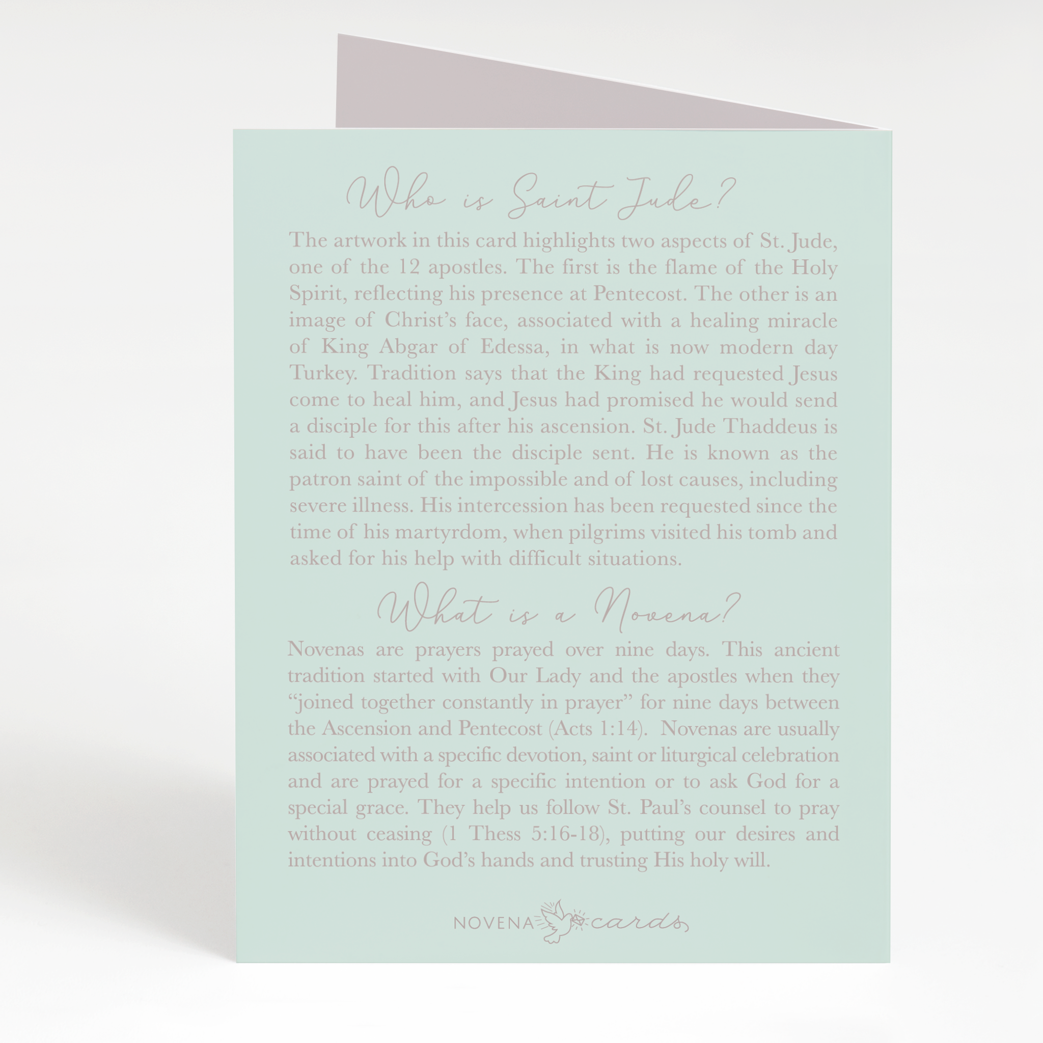 St. Jude Novena Card | Mint Green