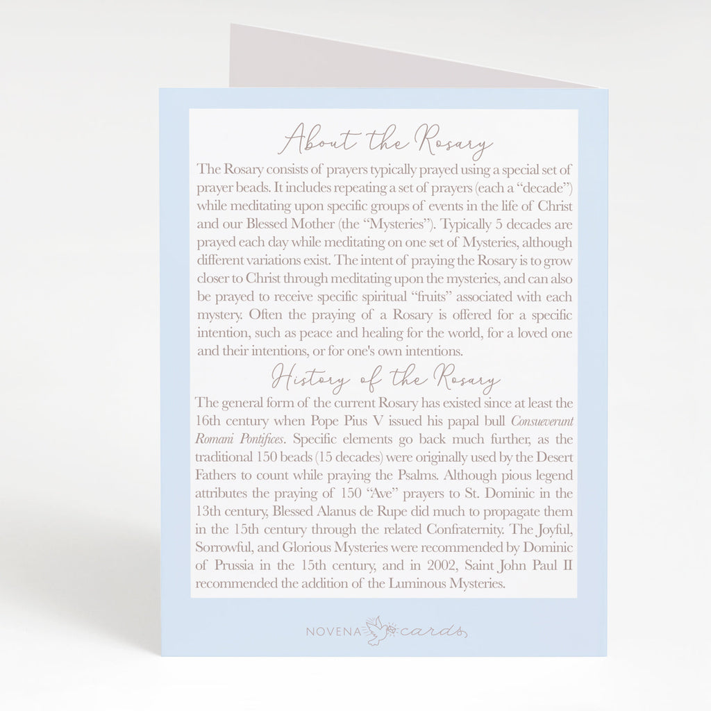 Rosary Card | Pearl Rosary | Light Blue | Thank You - Single Card