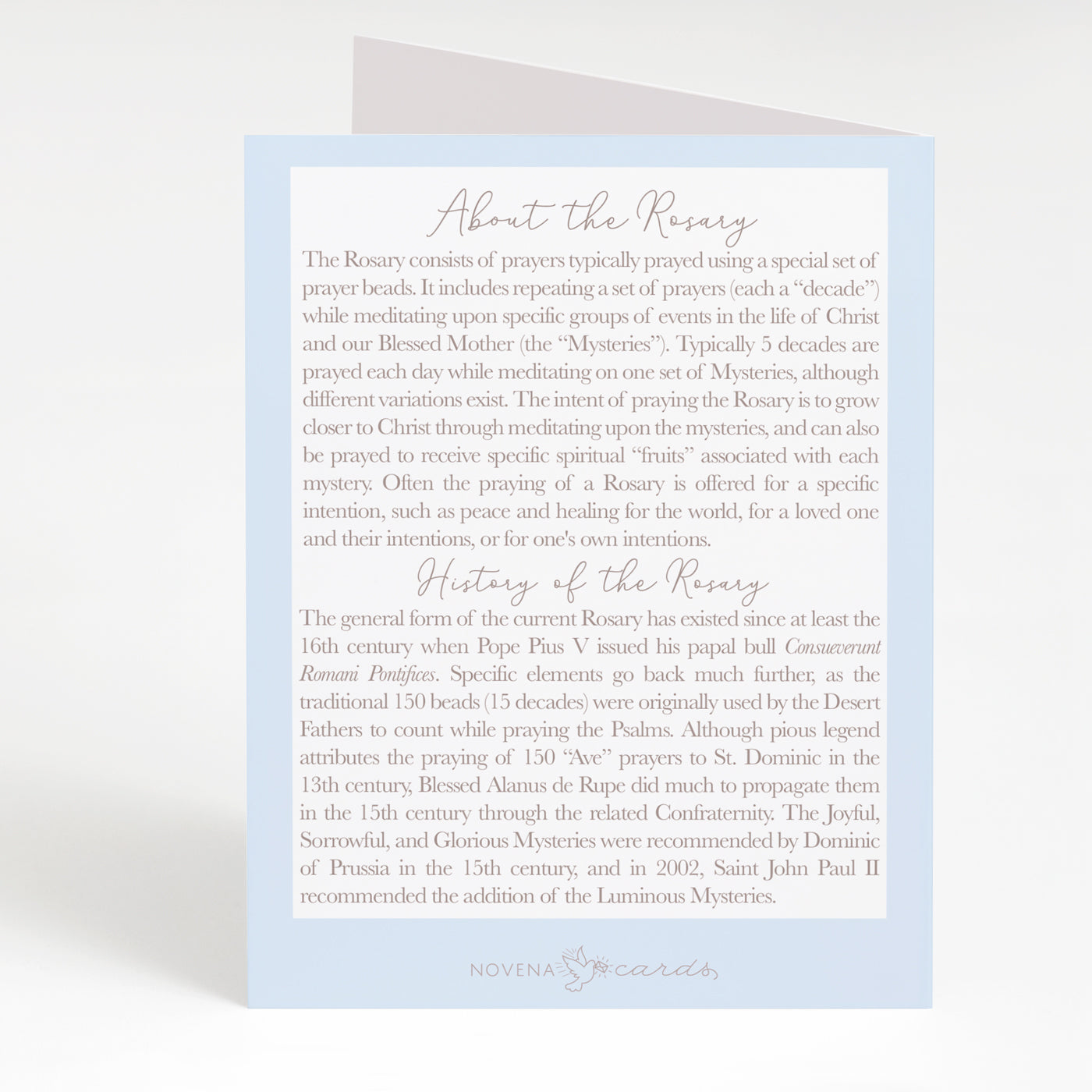 Rosary Card | Pearl Rosary | Light Blue | Thank You - Single Card