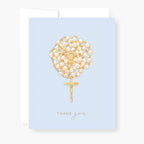 Rosary Card | Pearl Rosary | Light Blue | Thank You - Single Card