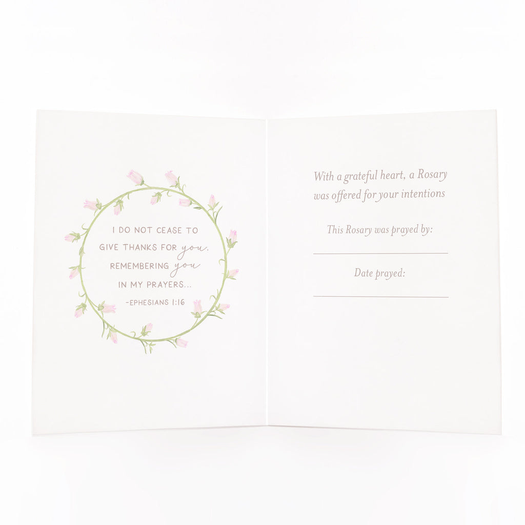 Rosary Card | Pearl Rosary | Light Blue | Thank You - Single Card