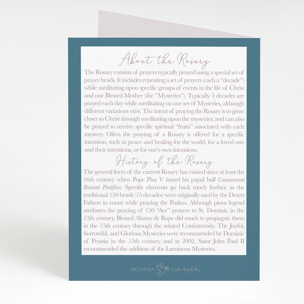 Rosary Card | Wooden Rosary | Teal | Thank You - Single Card