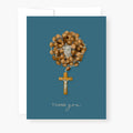 Rosary Card | Wooden Rosary | Teal | Thank You - Single Card