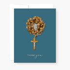 Rosary Card | Wooden Rosary | Teal | Thank You - Single Card