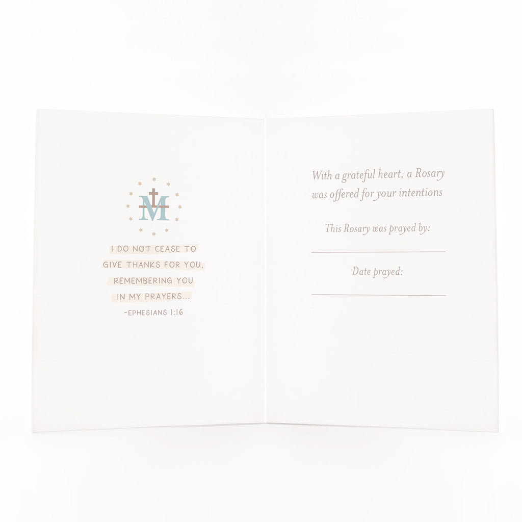 Rosary Card | Wooden Rosary | Teal | Thank You - Single Card