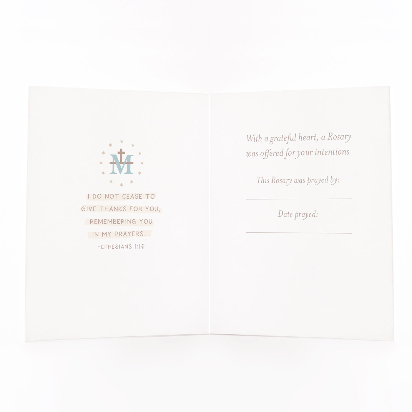Rosary Card | Wooden Rosary | Teal | Thank You - Single Card