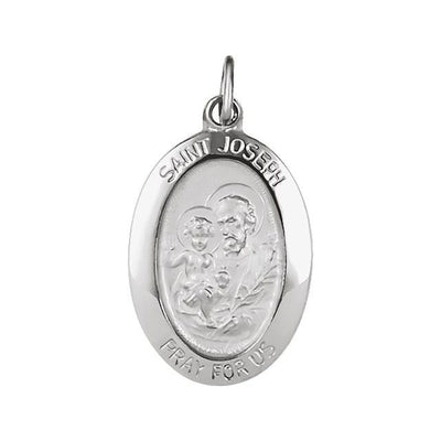 Sterling Silver 19x13.5 mm St. Joseph Oval Medal Crossroads Collective