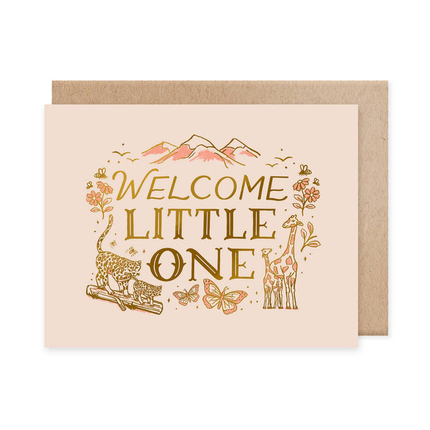 Welcome Little One Card - Pink