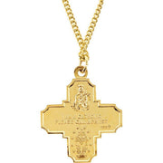 24k Yellow Gold-Plated Sterling Silver Four-Way Cross 24' Necklace Crossroads Collective