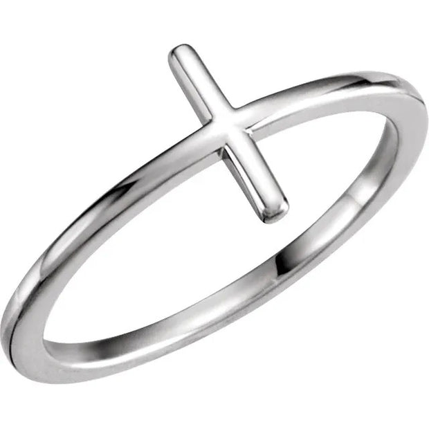Sterling Silver Sideways Cross Ring Crossroads Collective