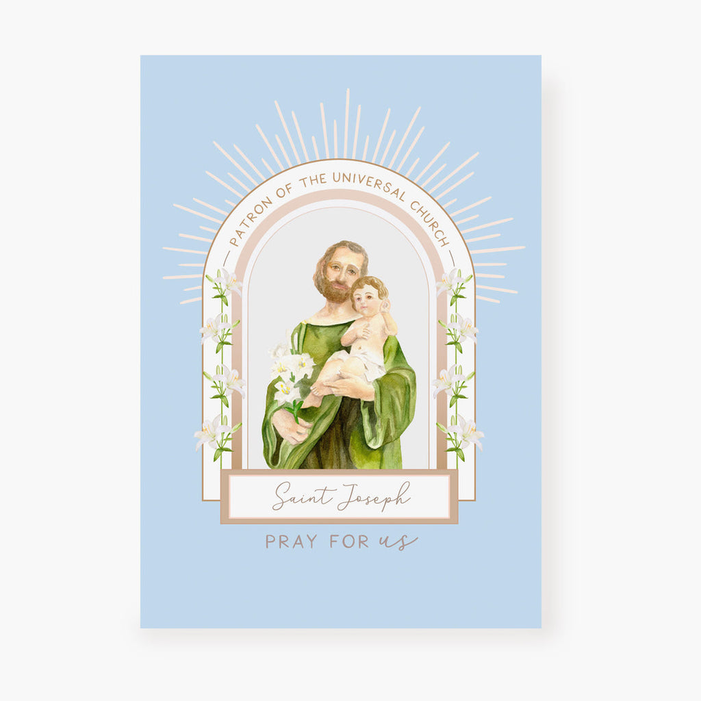 30 Day St. Joseph Novena Prayer Card | Light Blue Crossroads Collective