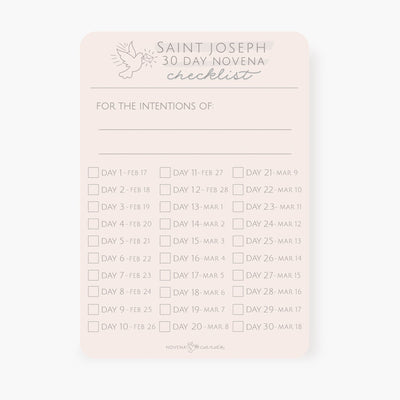 30 Day St. Joseph Novena Checklist